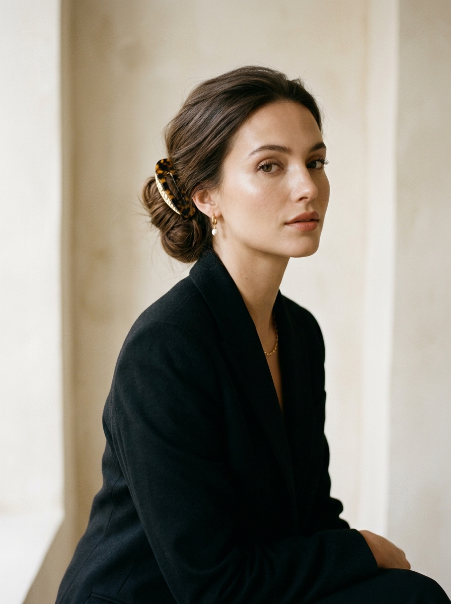 Modèle portant Lyane dans ses cheveux, style éditorial Vogue